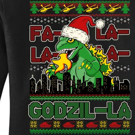 Funny Fa La La La Godzil-La Ugly Christmas Sweater Women's Pullover Hoodie