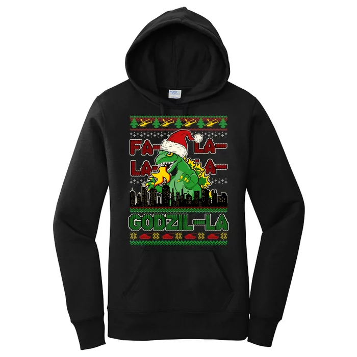 Funny Fa La La La Godzil-La Ugly Christmas Sweater Women's Pullover Hoodie