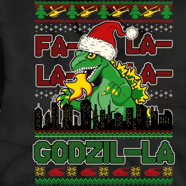 Funny Fa La La La Godzil-La Ugly Christmas Sweater Tie Dye Hoodie