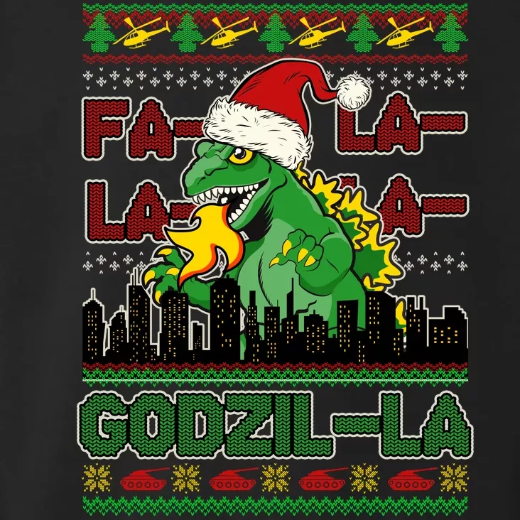 Funny Fa La La La Godzil-La Ugly Christmas Sweater Toddler Hoodie