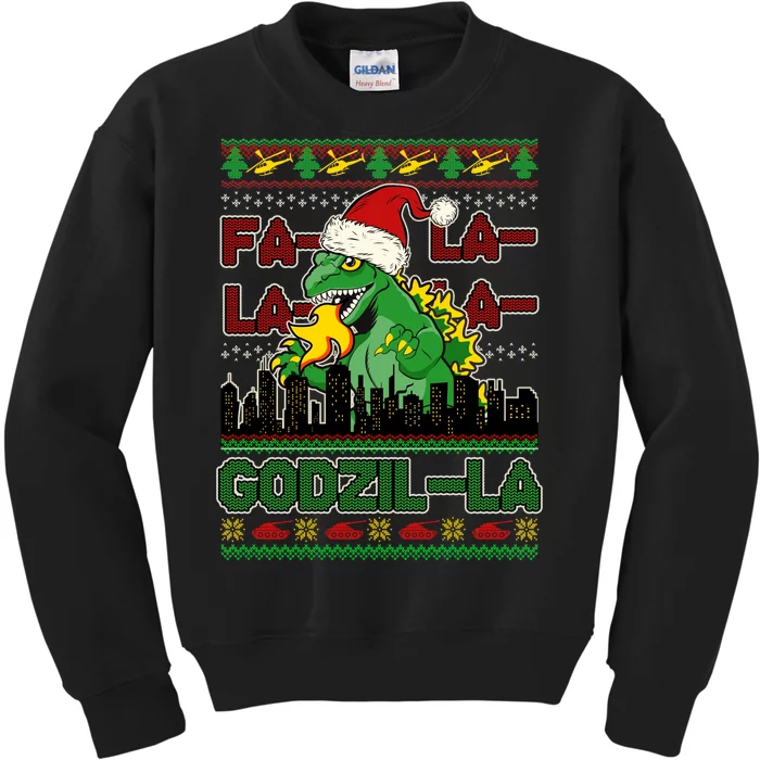 Funny Fa La La La Godzil-La Ugly Christmas Sweater Kids Sweatshirt