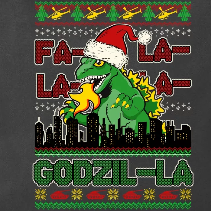 Funny Fa La La La Godzil-La Ugly Christmas Sweater Zip Tote Bag