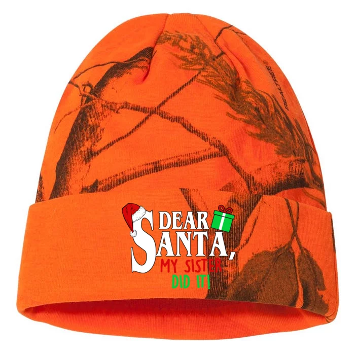 Funny Family Christmas Dear Santa my Sister Did It Kati - 12in Camo Beanie