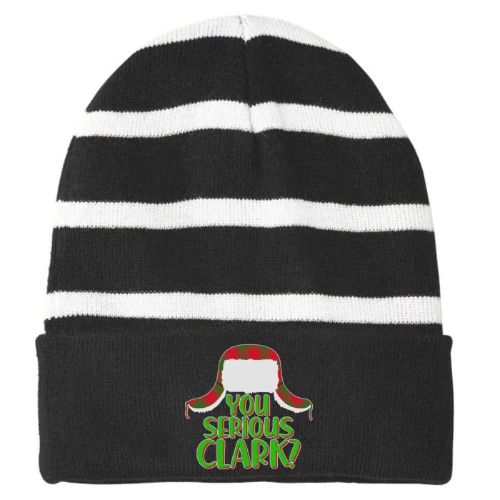 Funny Family Christmas You Serious Clark Striped Beanie with Solid Band