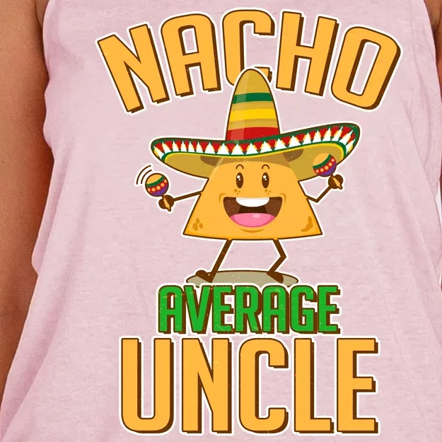 Funny Family Nacho Average Uncle Women's Knotted Racerback Tank