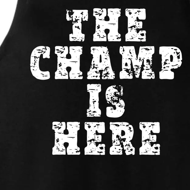 Funny Fantasy Football The Champ Is Here Ladies Tri-Blend Wicking Tank