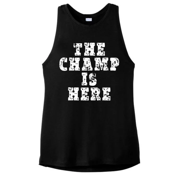 Funny Fantasy Football The Champ Is Here Ladies Tri-Blend Wicking Tank