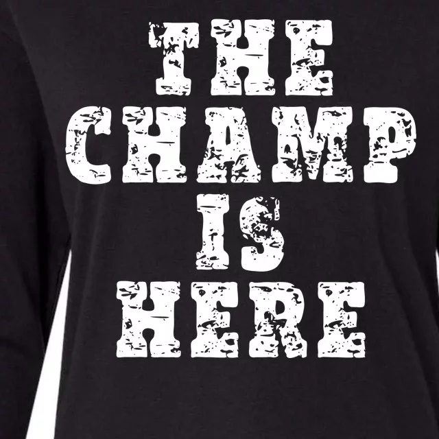 Funny Fantasy Football The Champ Is Here Womens Cotton Relaxed Long Sleeve T-Shirt