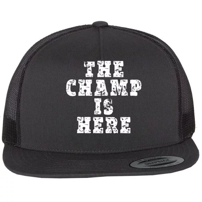 Funny Fantasy Football The Champ Is Here Flat Bill Trucker Hat