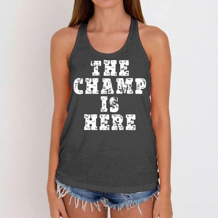 Funny Fantasy Football The Champ Is Here Women's Knotted Racerback Tank