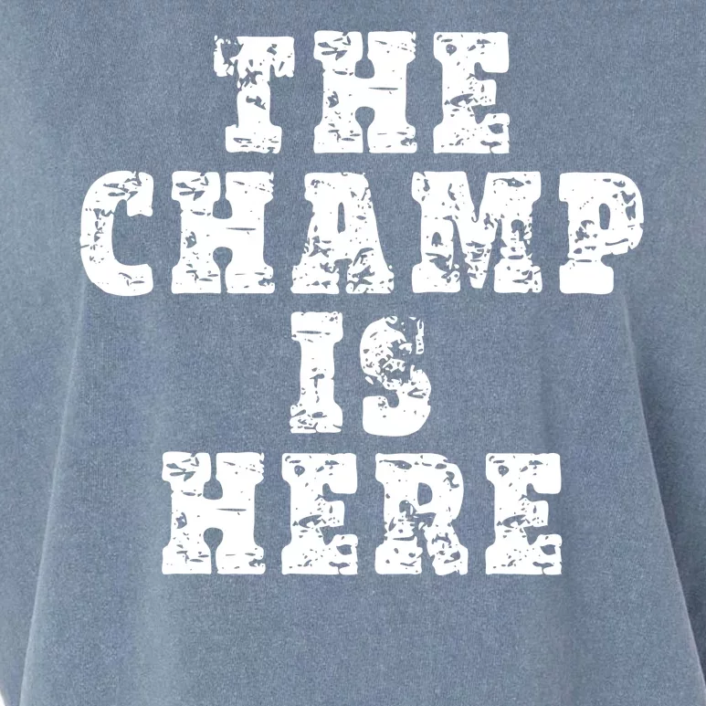 Funny Fantasy Football The Champ Is Here Garment-Dyed Women's Muscle Tee