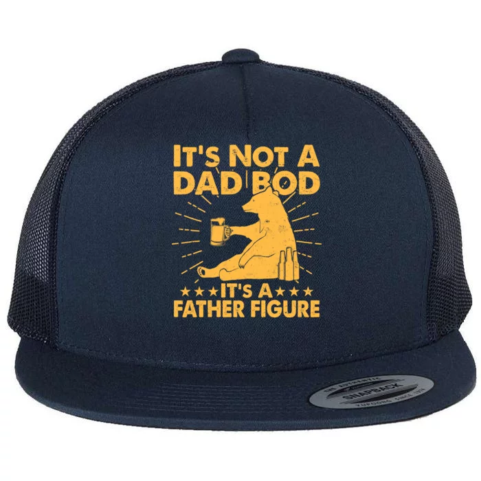 Funny Father Figure It's Not A Dad Bod Bear Flat Bill Trucker Hat