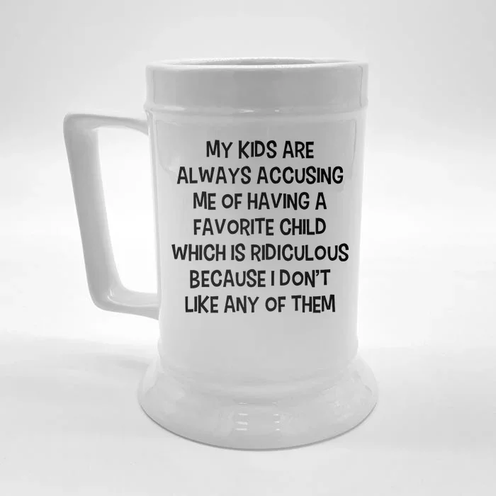 Funny Favorite Child Dad Quote Front & Back Beer Stein