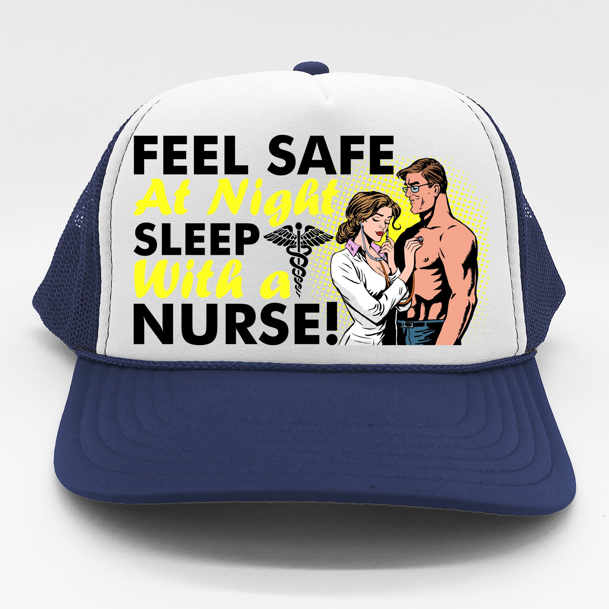Feel Safe At Night Sleep With Bodybuilder Funny Adjustable Trucker Hat Cap 