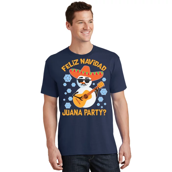 Funny Feliz Navidad Juana Party Snowman T-Shirt