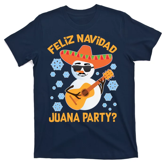 Funny Feliz Navidad Juana Party Snowman T-Shirt