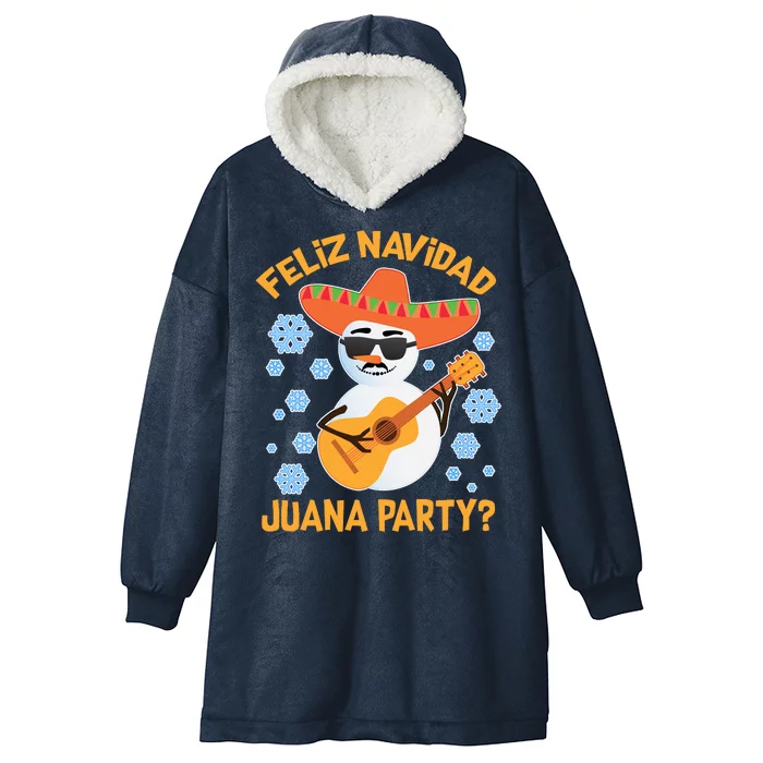 Funny Feliz Navidad Juana Party Snowman Hooded Wearable Blanket