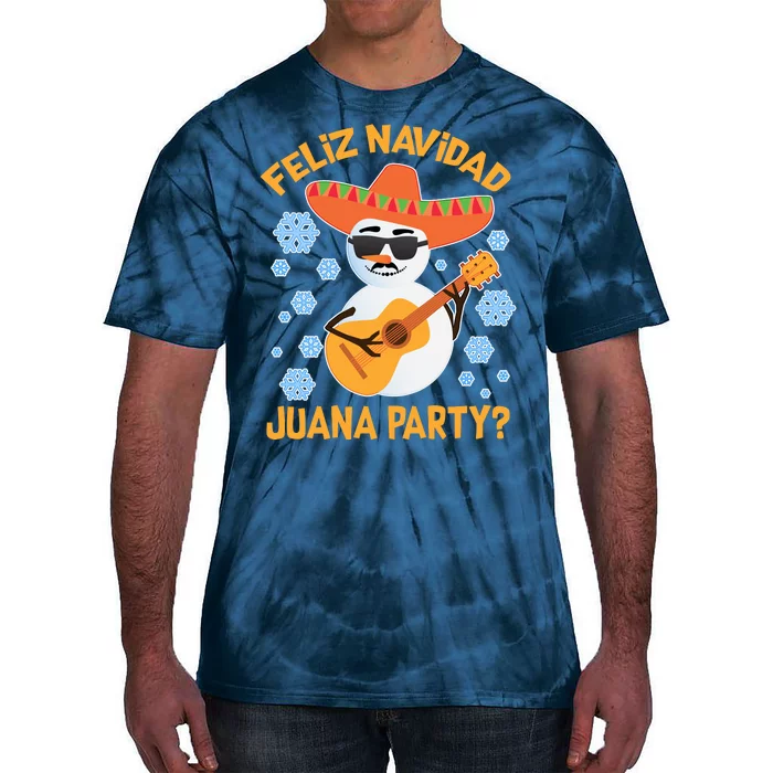 Funny Feliz Navidad Juana Party Snowman Tie-Dye T-Shirt