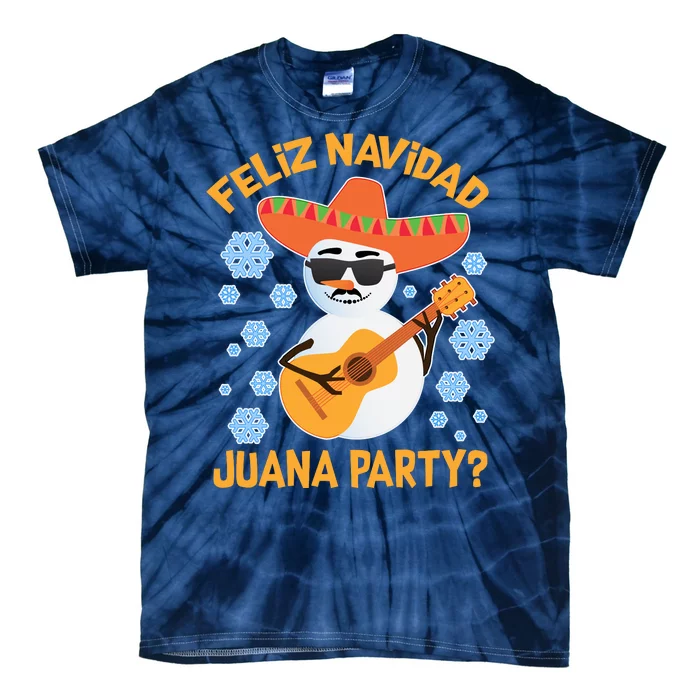 Funny Feliz Navidad Juana Party Snowman Tie-Dye T-Shirt