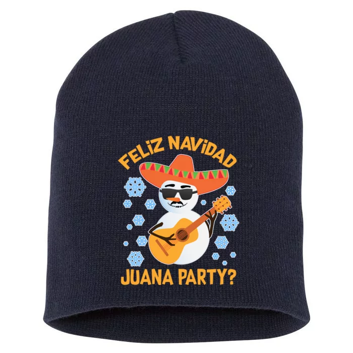 Funny Feliz Navidad Juana Party Snowman Short Acrylic Beanie