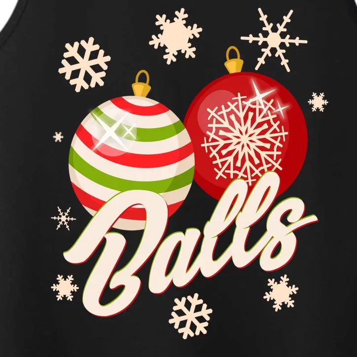 Funny Festive Christmas Balls Performance Tank