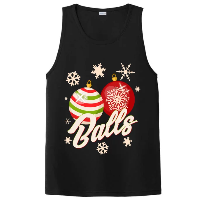 Funny Festive Christmas Balls Performance Tank