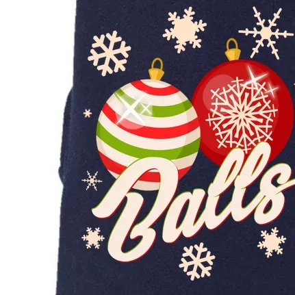 Funny Festive Christmas Balls Doggie 3-End Fleece Hoodie