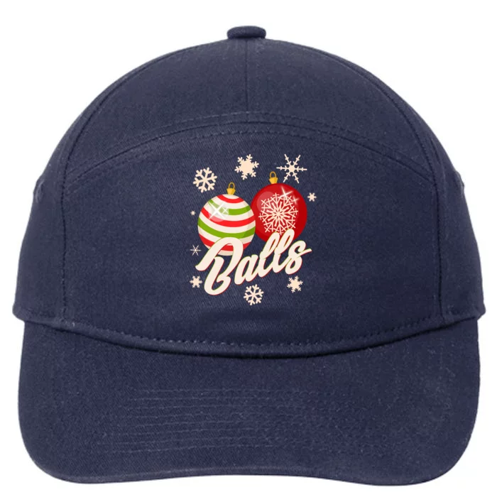 Funny Festive Christmas Balls 7-Panel Snapback Hat