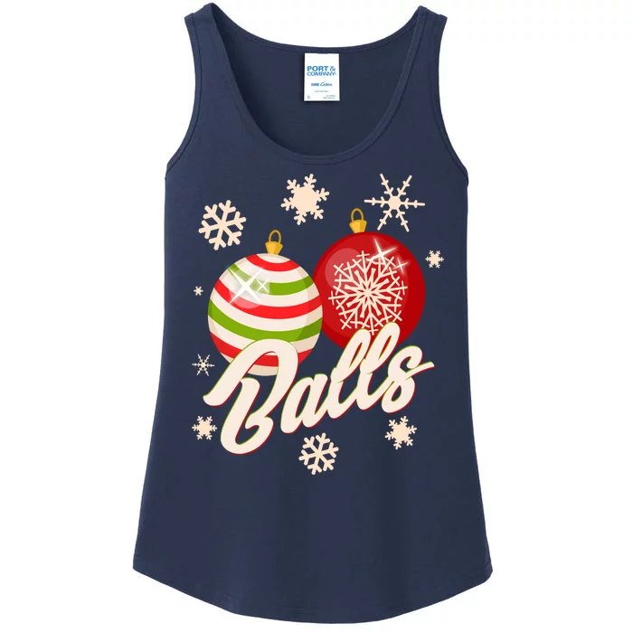 Funny Festive Christmas Balls Ladies Essential Tank