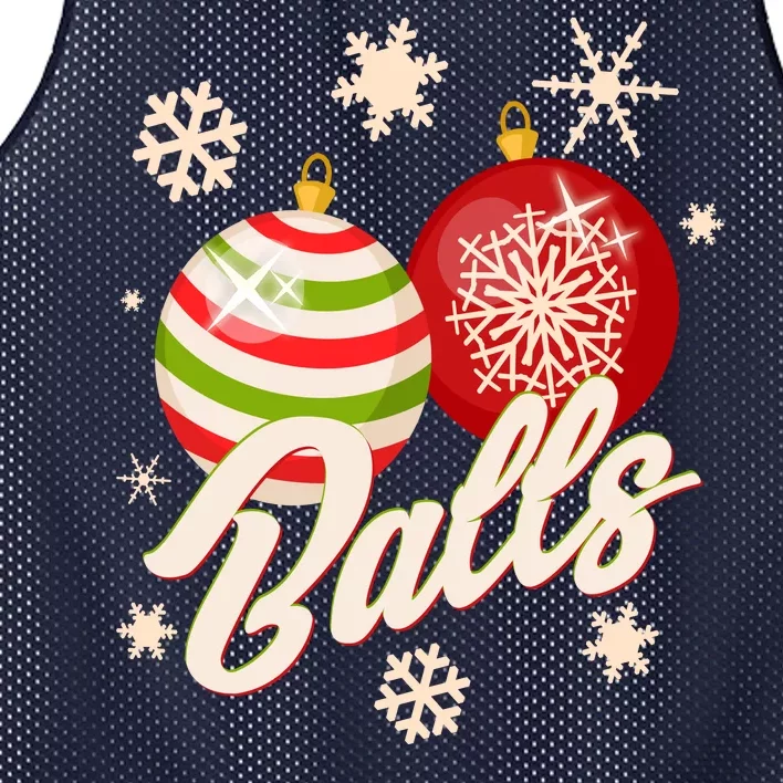 Funny Festive Christmas Balls Mesh Reversible Basketball Jersey Tank