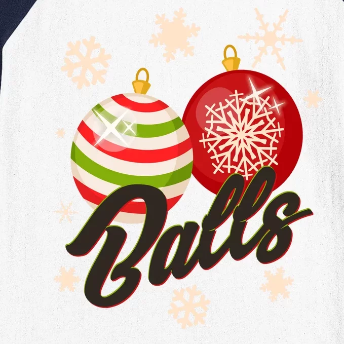 Funny Festive Christmas Balls Baseball Sleeve Shirt