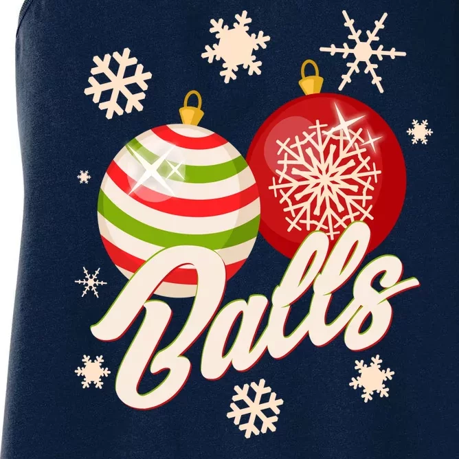 Funny Festive Christmas Balls Women's Racerback Tank