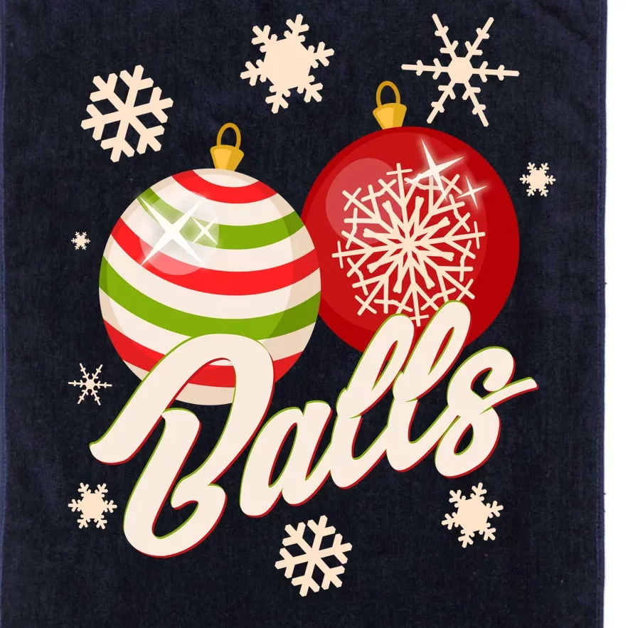 Funny Festive Christmas Balls Platinum Collection Golf Towel