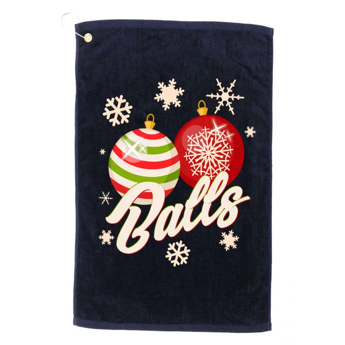 Funny Festive Christmas Balls Platinum Collection Golf Towel