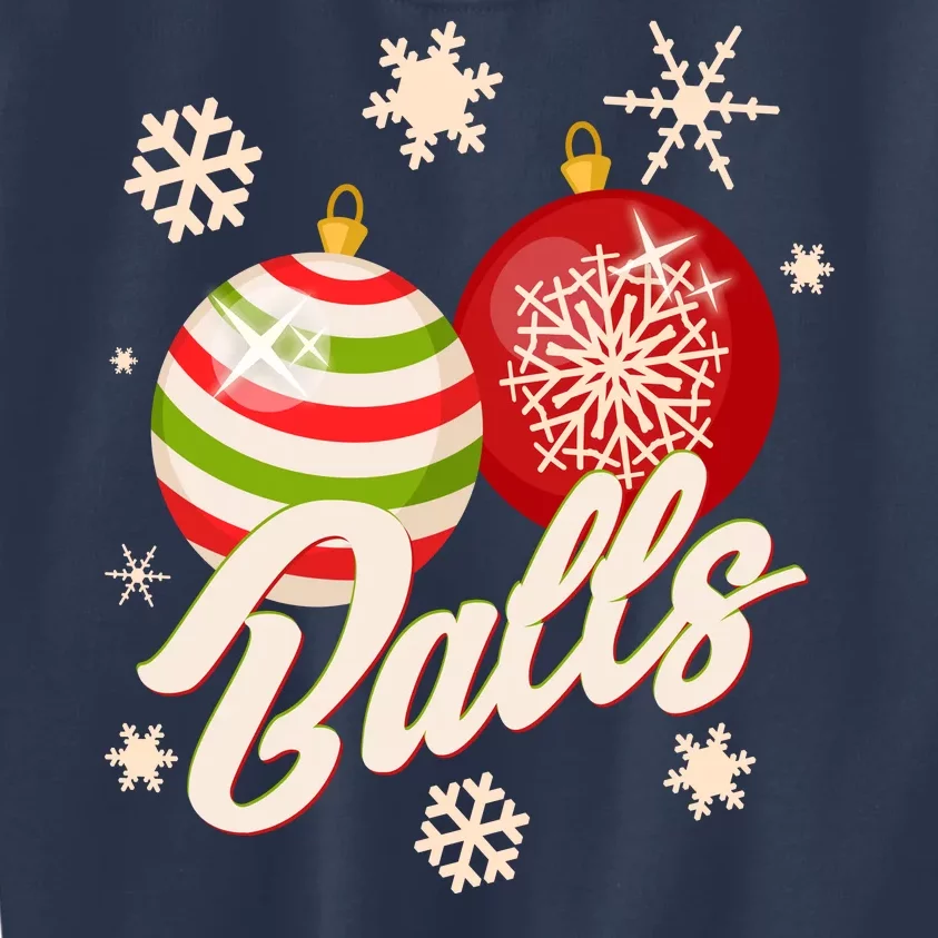 Funny Festive Christmas Balls Kids Sweatshirt