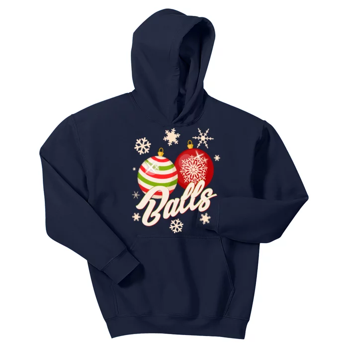 Funny Festive Christmas Balls Kids Hoodie