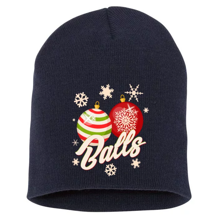 Funny Festive Christmas Balls Short Acrylic Beanie