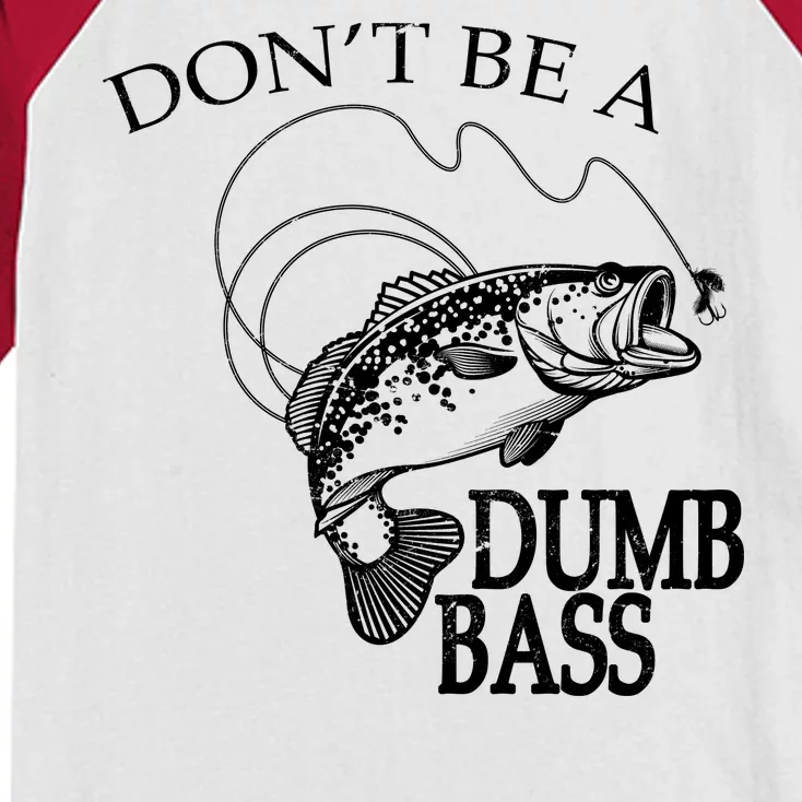 Funny Fishing - Don't Be A Dumb Bass Kids Colorblock Raglan Jersey