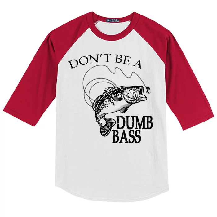 Funny Fishing - Don't Be A Dumb Bass Kids Colorblock Raglan Jersey