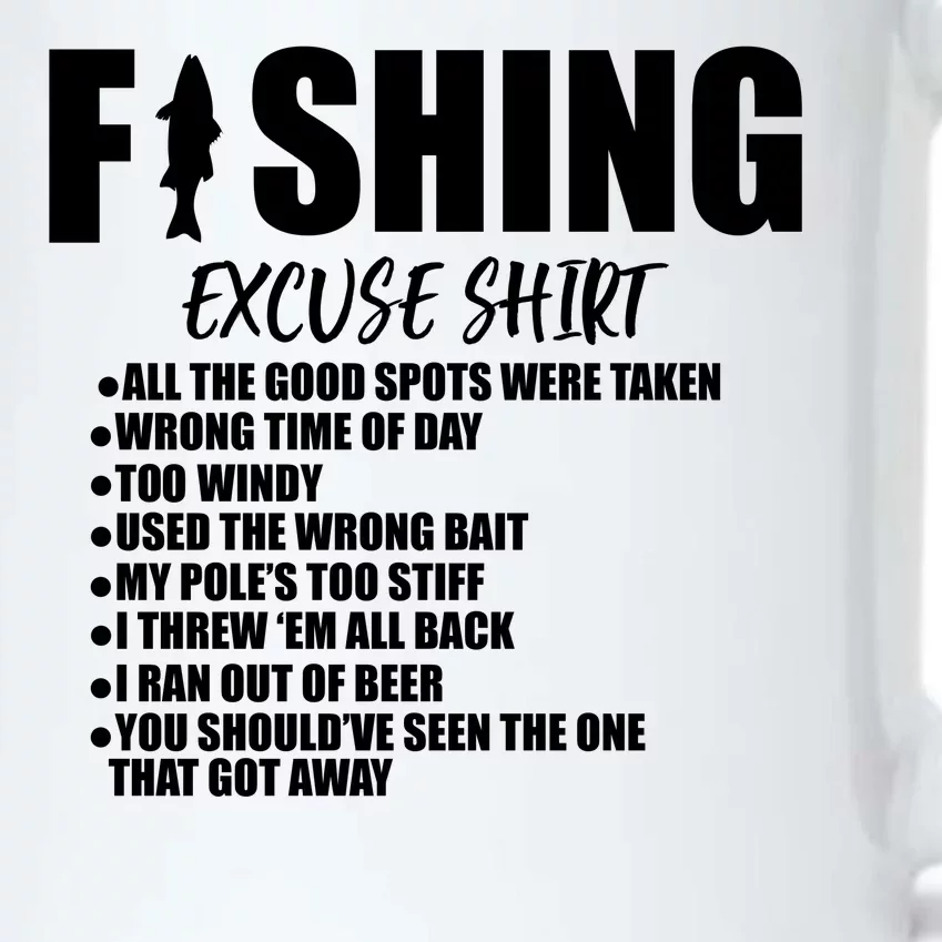 Funny Fishing Excuses Black Color Changing Mug