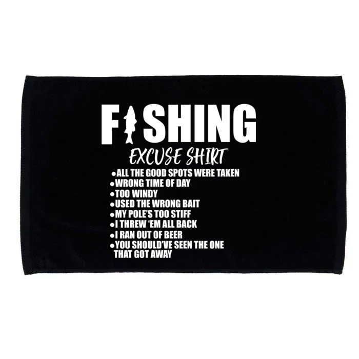 Funny Fishing Excuses Microfiber Hand Towel