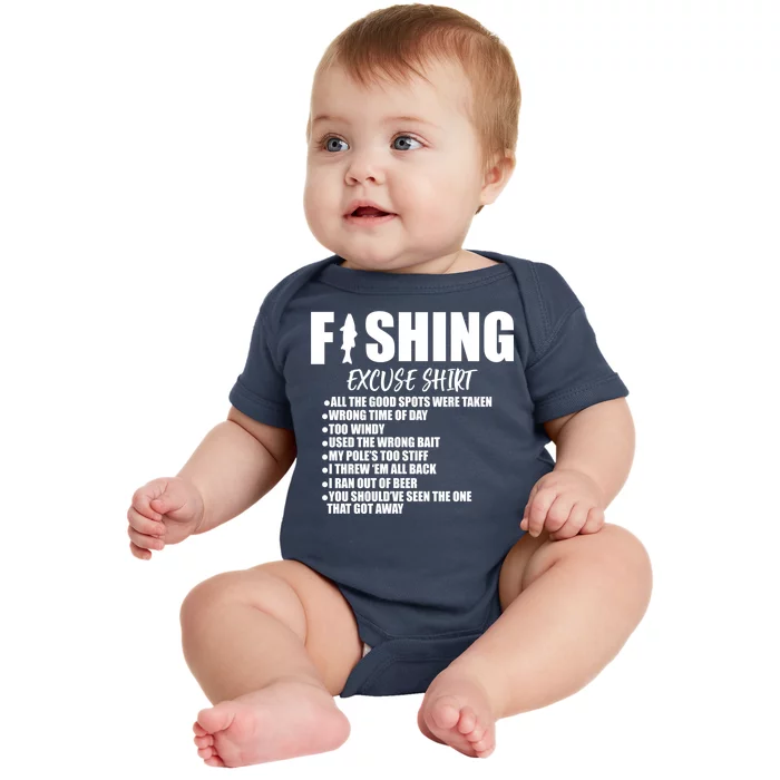 Funny Fishing Excuses Baby Bodysuit