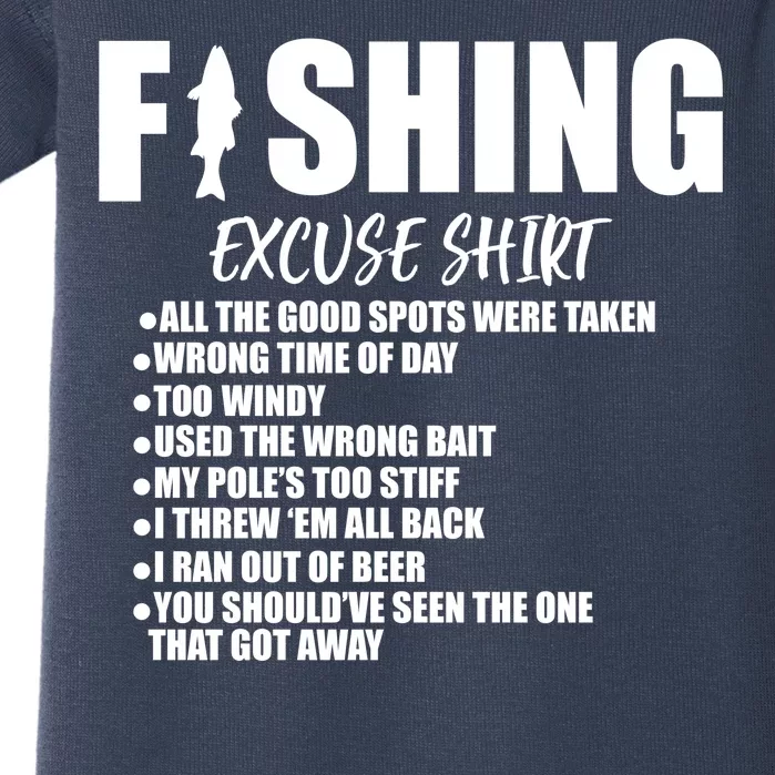 Funny Fishing Excuses Baby Bodysuit