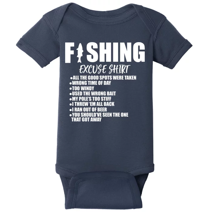 Funny Fishing Excuses Baby Bodysuit