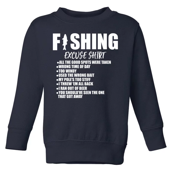 Funny Fishing Excuses Toddler Sweatshirt