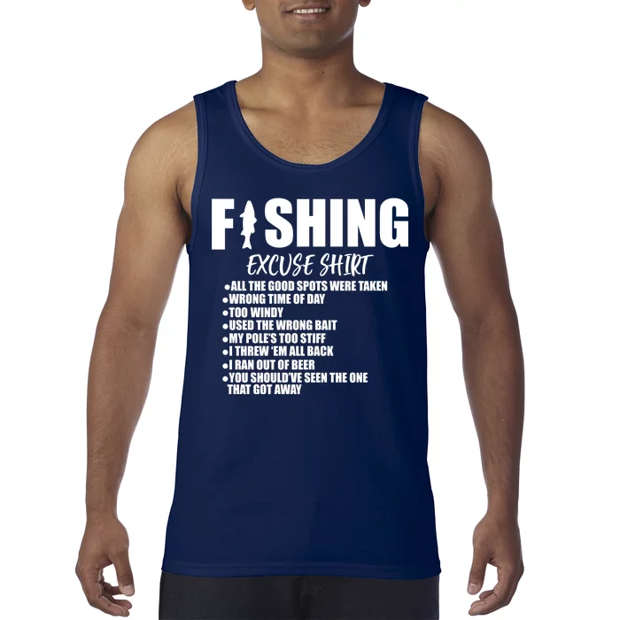 Funny Fishing Excuses Tank Top