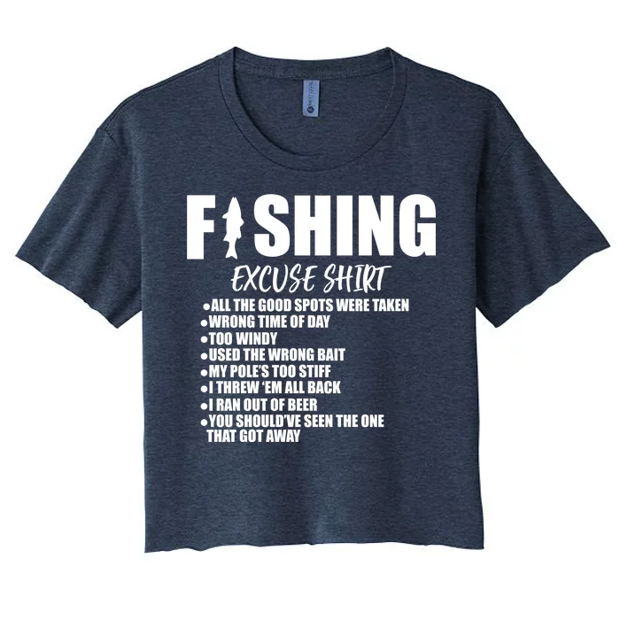 Funny Fishing Excuses Women's Crop Top Tee