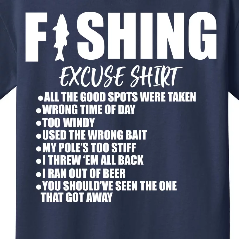 Funny Fishing Excuses Kids T-Shirt