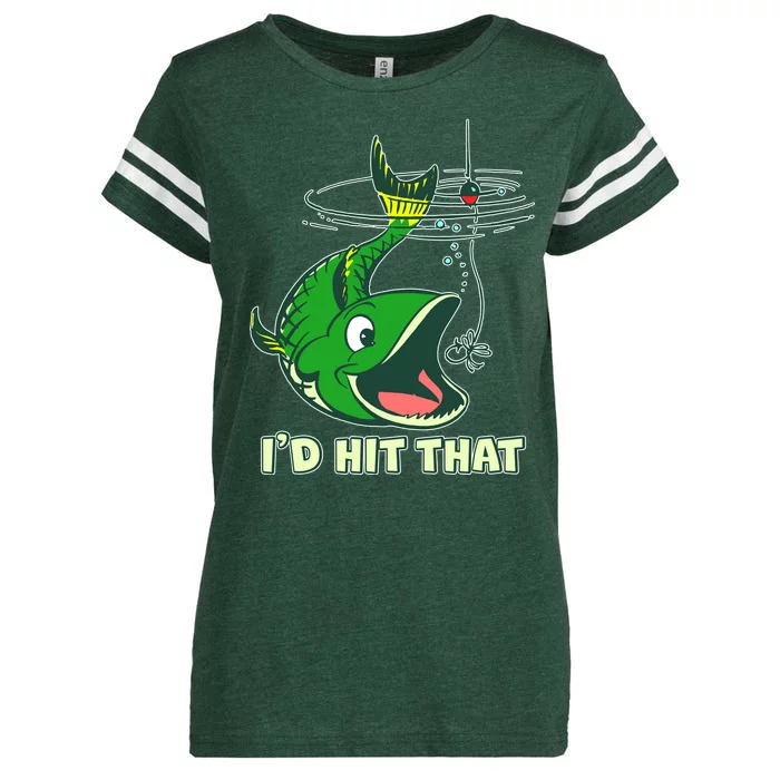 Funny Fishing I'd Hit That Enza Ladies Jersey Football T-Shirt