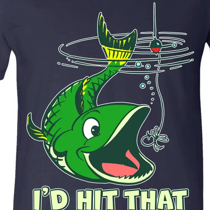 Funny Fishing I'd Hit That V-Neck T-Shirt